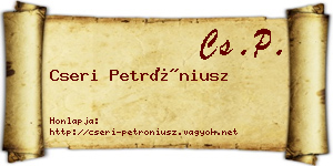 Cseri Petróniusz névjegykártya